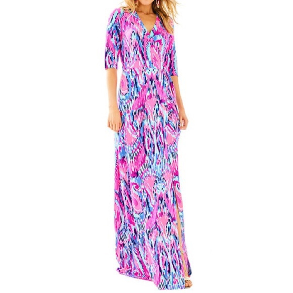 Lilly Pulitzer Pink Wrap Maxi Dress - Sz. L